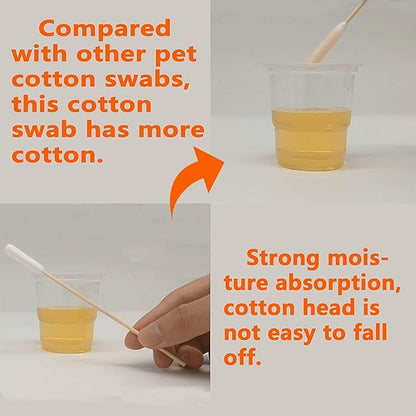 6 Inch Long Cotton Swabs of Medium and Large Pets Ears Cleaning or Makeup 200pcs