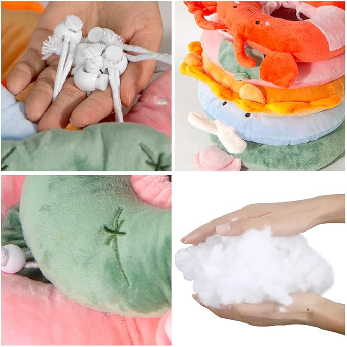 Adjustable Cat Recovery Collar Soft,Cute Pet E-Collar Neck Cone After Surgery Wound Healing Protective Cone Fit for Kitties, Small Dogs(ELC05-whale-m)