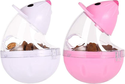 2Pcs Cat Treat Dispenser Toy, Mouse Shape Cat Interactive Toy and Food Dispenser for Pet Increases IQ Interactive & Food Dispensing