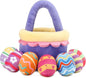 8 Piece Plush Stuffed Playset Toys with 7 Eggs, 1 Furry Bag, Soft Basket Set Sensory Toys for Girls Kids Ages 3+, Birthday Christmas Valentines Easter Party Favors Gifts