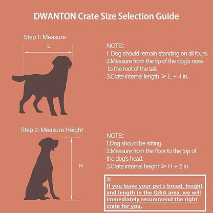DWANTON Dog Crate Furniture with Cushion, Wooden Kennel Table with Double Doors, Indoor Dog House, Small/Medium/Large/Extra Large Size, 27.2" L, Dark Gray