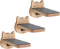 ESPETS Natural Solid Wood Cat Wall Floating Steps Set of 3 - Wall Mounted Wooden Cat Climbing Shelves and Perches, Kittty Stairs Ladder - Easy Install, Holds up 30lbs
