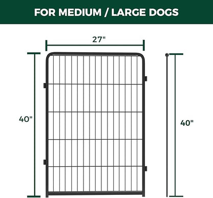 FXW Homeplus Unleashed Indoor Dog Playpen - Stress-Free and Safe Play, Heavy Duty 40 Inch 4 Wire Panels Dog Pen for Medium and Large Dogs, Black│Patented