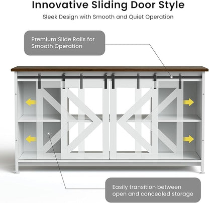 55-75 Gallon Aquarium Stand Heavy Duty Steel Frame, Fish Tank Cabinet with Accessories Storage for Reptile Terrarium & Turtle Tank - 1000lbs Capacity (White)