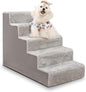 Dog Stairs for Small Dogs,22" H,5-Step Dog Steps for High Bed Couch and Sofa,Pet Stairs for Dogs and Cats Climbing with Non-Slip Bottom and Washable Cover,Grey