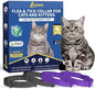 4 Pack Flea Collar for Cats 32 Months Prevention, Waterproof Natural Treatment Collar Adjustable for All Breeds and Size(Black & Purple)