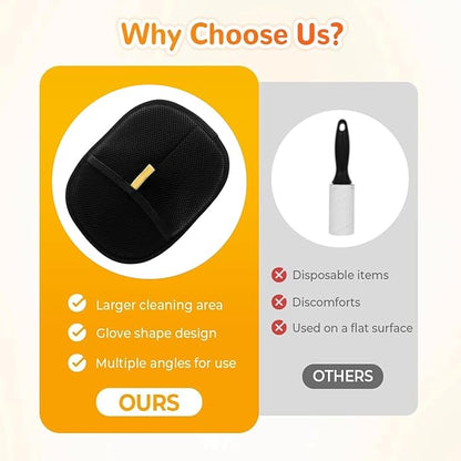 2Pcs Pet Hair Remover Glove, 2025 New Upgrade Electrostatic Gloves Pet Hair Removal ， Reusable Pet Hair Remover Glove，Gloves for Furniture Bed Sheets Couch Clothes Carpet Car Seat