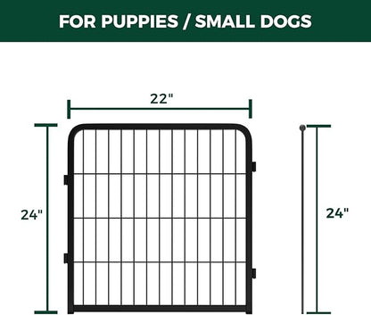 FXW Homeplus Unleashed Indoor Dog Playpen - Stress-Free and Safe Play, Heavy Duty 24 Inch 2 Wire Panels Dog Pen for Puppy and Small Dogs, Black│Patented