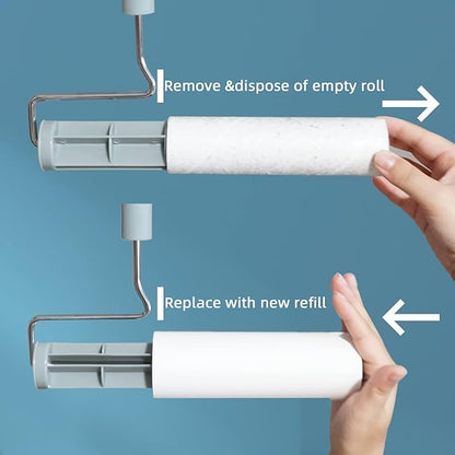 Extra Sticky Large Surface Lint Roller, 6.3'' Giant Lint Roller for Pet Hair, Lint Remover Roller for Cat Hair, Clothes, Furniture (1 Handle + 90 Sheets)