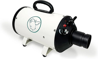 Flying Pig High Velocity Dog Pet Grooming Dryer w/Heater (Flying One, White w/Teal Logo)