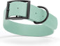 Dogline Biothane Waterproof Dog Collar Strong Coated Nylon Webbing with Black Hardware Odor- Proof for Easy Care Easy to Clean High Performance Fits Small Medium or Large Dogs, Sage Green