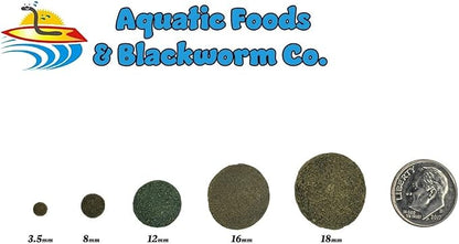 Aquatic Foods Inc. 4-Type Ultra Mix of 1/2" - 12mm Sinking Wafers, Spirulina-Algae, Worm, Shrimp, Intense Color Enhancing Wafers for Plecos, Shrimp, Snails, All Tropical Fish - 1/2-lb