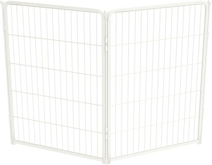 FXW Homeplus Unleashed Indoor Dog Playpen - Stress-Free and Safe Play, Heavy Duty 40 Inch 2 Wire Panels Dog Pen for Medium and Large Dogs, White│Patented