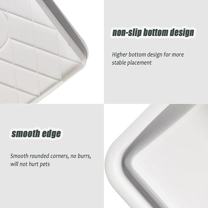 2 Pack Collapsible Small Cat Litter Box, Open Kitten Litter Potty Pan Low Entry Pet Kitty Toilet Foldable Waterproof Travel Toilet for Sick Frail Kitty 14.6 x 10.6 x 4.8 inches Grey