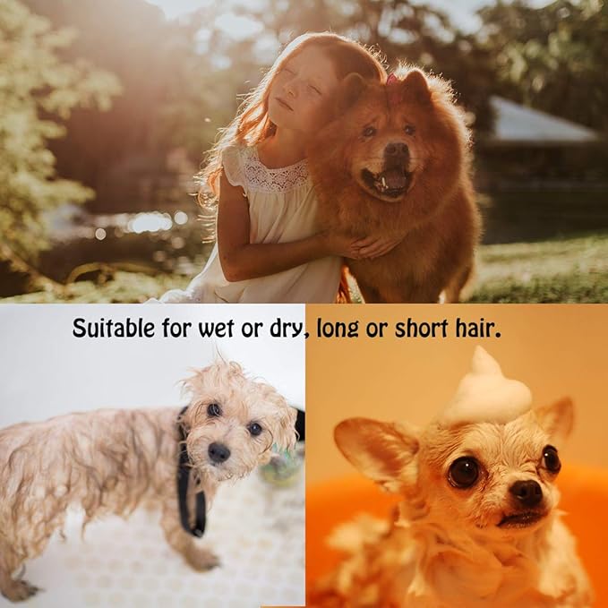 7 Pcs Pet Dog Grooming Comb, Metal Head Comb for Long Hair, Dog Tear Stain Remover Combs, Hair Combs Remover for Dogs Cats, Pet Grooming Tool Removes Crust, Mucus and Stains - 5 Types