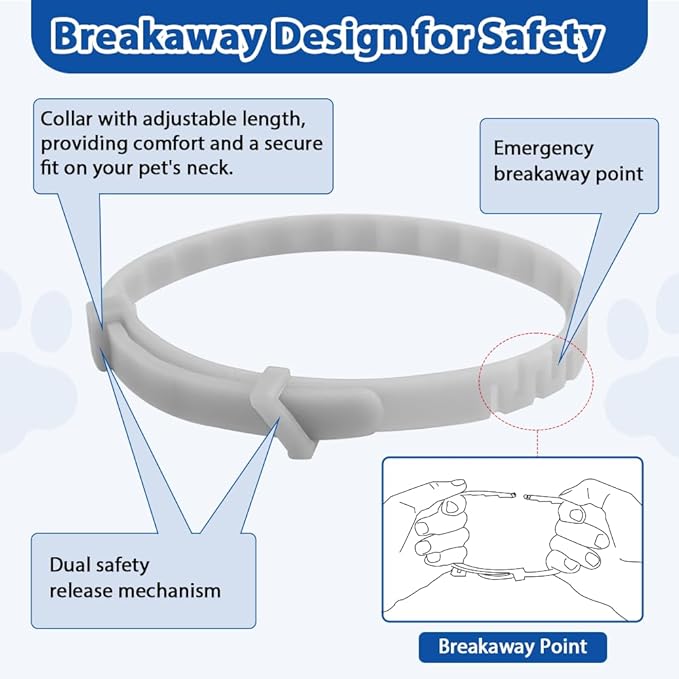 4 Pack Adjustable Flea and Tick Collar for Cats, Natural Plant Oil Formula Cat Flea Collar Provides 32-Month Protection for Flea Tick, Glow-in-The-Dark & Waterproof Cat Flea Treatment for All Cats