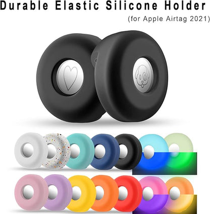 Airtag Holder for Dog Collar, Cibaabo Silicone Air Tag Case Cover Compatible with Apple Airtags for 0.8-1.2inch Cat Pet Collar Harness Loop