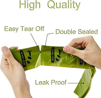 ECO-CLEAN Dog Poop Bags, 24 Rolls/360 Bags with Dispenser, Dog Waste Bags, Unscented, Leak-Proof, Easy Tear-Off