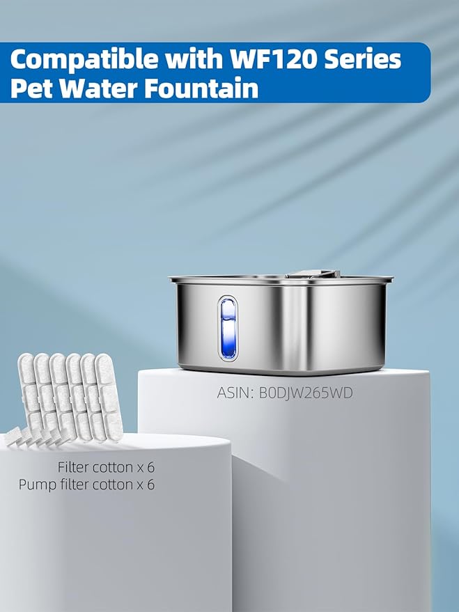 Dog Water Fountain for Large Dogs, 9L/2.4Gal Stainless Steel Dog Fountain with Visible Window & Filtration, Automatic Pet Water Bowl Dispenser Indoor, for All Dogs and Multi-Pet (Filters)