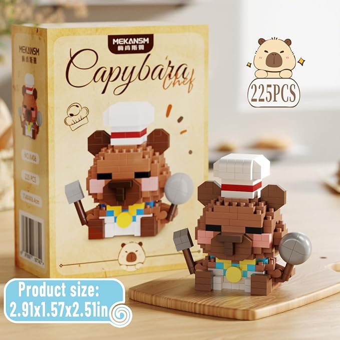 Gold Medal Baking Cute Capybara Baking Bread Series Mini Building Toy Kawaii Animals Set Micro Adorable Pet Buildings Small Bricks Gifts Toys