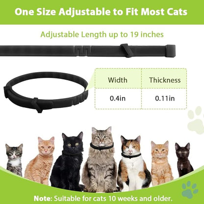 4 Pack Flea and Tick Collar for Cats, Natural Plant Oil Formula Cat Flea Collar Provides 32-Month Protection for Flea Tick Prevention, Waterproof & Adjustable Cat Flea Treatment for Most Cats