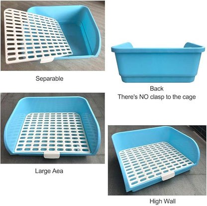Amakunft Large Rabbit Litter Box, Small Animal Potty Trainer, Bunny Corner Toilet Box for cage, Small Pet Pan for Ferret/Guinea Pig/Chinchilla/Galesaur