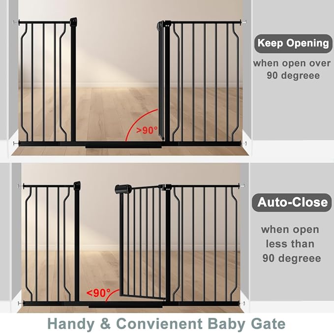 Fairy Baby Safety Gate 4.72 inch Extension for Walk Through Baby Gate Auto Close Child Safety Gates Extension Black