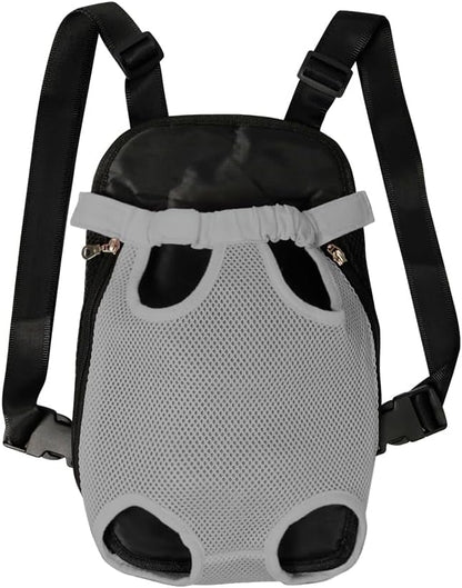 FEimaX Dog Carrier Backpack Pet Legs Out Front Cat Travel Bag, Adjustable Puppy Backpacks Carriers Hands-Free for Small Medium Dogs Cats Hiking Traveling Camping Daily Walking (Medium, Grey)