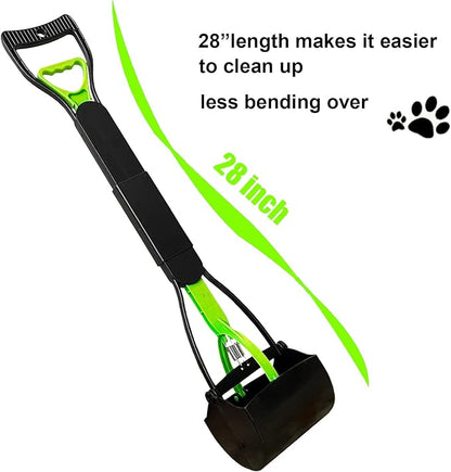 28" Large Pooper Scooper for Dogs, Heavy Duty Poop Scooper for Large Medium & Small Dog, Pet Dog Pooper Scooper for Grass & Gravel Pick Up
