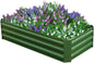 4x2x1ft Metal Raised Garden Bed Kit，Galvanized Garden Bed Box for Vegetables, Flowers, Herbs, and Succulents,60 Gallon Capacity - Green
