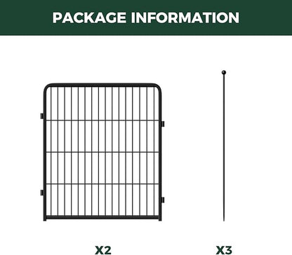 FXW Rollick Unleashed Dog Playpen for Indoor, Yard, RV Camping, 32 inch 2 Panels for Small and Medium Dogs, Black│Patented