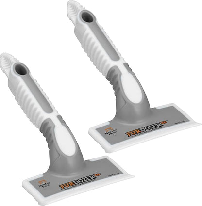 FurDozer X6 Pet Hair Remover & Auto Detailing Tool - Cat & Dog Hair Remover for Carpets, Car Interiors, Couches, Bedding, & Pet Furniture - Reusable Pet Hair Removal Tool for Fur & Lint (Grey, 2-Pack)