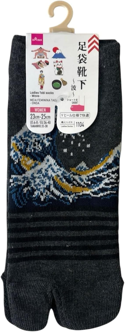 Japan Style Tabi Socks for Split Toe, Comfortable Tabi Toe Socks for Unisex Mt. Fuji, Lucky Cat, Sushi, Sumo, Ukiyoe, Hokusai
