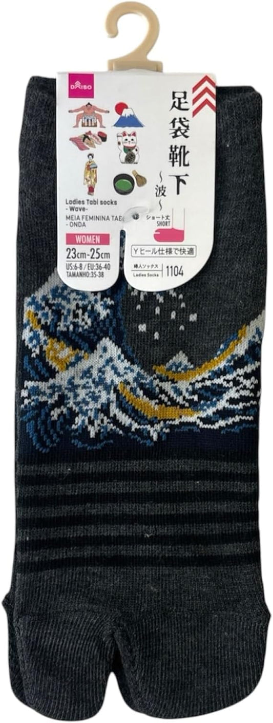 Japan Style Tabi Socks for Split Toe, Comfortable Tabi Toe Socks for Unisex Mt. Fuji, Lucky Cat, Sushi, Sumo, Ukiyoe, Hokusai
