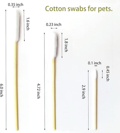 Dog Q Tips, Qtips Cotton Swabs for Dogs, 6-Inch Long Ear Cleaning Swabs, Wound Care, 800 Count, Eco-Friendly Bamboo Cotton, Pet Ear Care