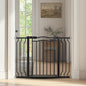 29.53"-43.30" Mornyray Auto-Close Baby Gate Extra Wide, Pressure Mounted Dog & Pet Gate for Stairs Doorways, No Drill Safety Barrier with Lace Design, Metal Child Proof Gate Indoor Outdoor, Black