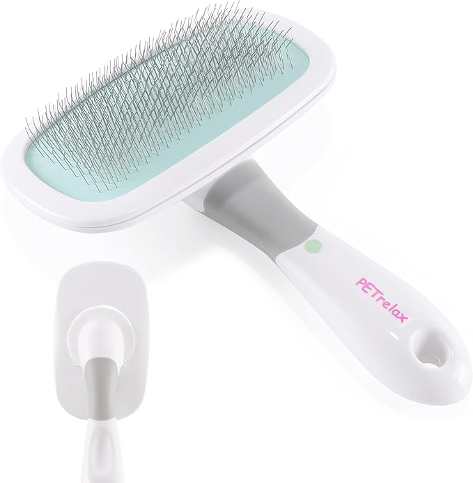 360°Rotating Dog and Cat Brush with Soft Pins Gentle Slicker Brush for Small Dogs Puppies Yorkies Poodles Cats Removes Loose Fur