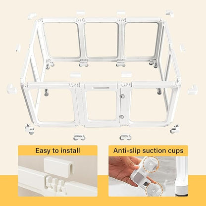 Acrylic Dog PlayPen, Clear Dog Play Pen for Puppy Cat Rabbit, Easy Assemble Pen, Preferable Small Cage, 23.6" H, 10Pcs