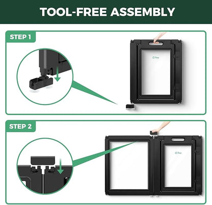 FXW AuraSpace Acrylic Indoor Unleashed Dog Playpen for Small and Medium Dogs, 30 Inch, 16 Panels, Black