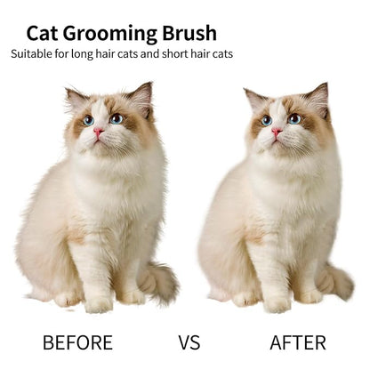 2PCS Pet Grooming Kit，Cat Brushes、Cat Nail Clipper，Cat Grooming Brush for Sedding and Grooming Fur（Grey）