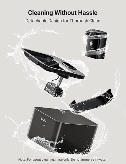 DownyPaws Cat Water Fountain Cordless, 84oz/2.5L Fursink Wireless Pet Water Fountains for Cats Indoor, Battery Operated Cat Drinking Fountain with Motion Sensor, Ultra Quiet Pump, BPA-Free, Black