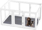Acrylic Dog Playpen with Door, 24" 10PCS Clear Pet Play Pen Indoor for Small Animals, Transparent Puppy Fence Kennel Rabbit Ferret, Doggie Cages Yard Easy Assemble