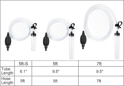 7ft Aquarium Siphon Vacuum Cleaner for Fish Tank Cleaning Gravel & Sand