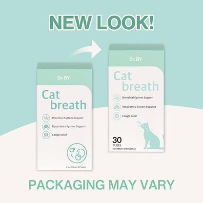 Dr.by Cat Breath Bronchial Supplements Cat Sneezing Treatment Asthma Cold Cough Nose Relief Respiratory&Immune Support with TF-343-30 lickable Formula Individually Packaged, Chicken (1 Pack (8.5OZ))