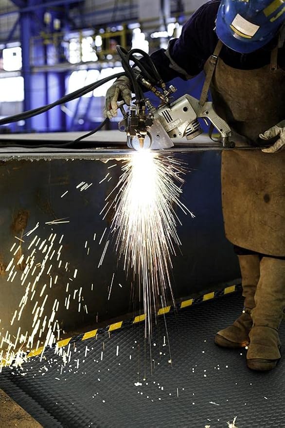 American Floor Mats Hog Heaven 5/8 inch Black & Black Border 5' x 8' Nitrile Backed Anti-Fatigue Comfort Mat