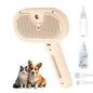 3-in-1 Pet Steam Brush, Grooming Comb with Water Tank for Cats and Dogs, Long and Short Hair (Pink)