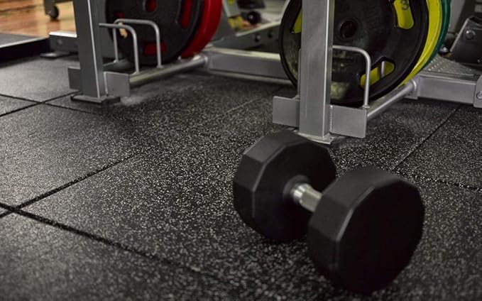 American Floor Mats - Extreme Rubber Gym Tiles - 1 Inch Thick Colorful Rubber Gym Tiles - Superior Shock and Sound Absorbing Tiles - 95% Tan 10 Tile Pack (Covers 40 Sq Ft)