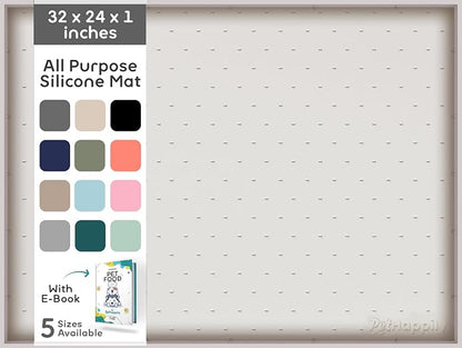32x24x1” XL Dog Food Mat - All Purpose Under Sink Liner, Washer and Dryer Covers for The Top, Silicone Griddle Mat for Blackstone - Raised Edges Dog Mat for Food and Water Prevent Spill, Waterproof