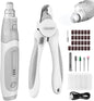 Dog Nail Grinder and Clippers - Upgraded 3-Speed Electric Rechargeable Pet Nail Trimmer with LED Light Super Quiet Paws Grooming Kit Painless Grinding Tool for Large Medium Small Dogs & Cats