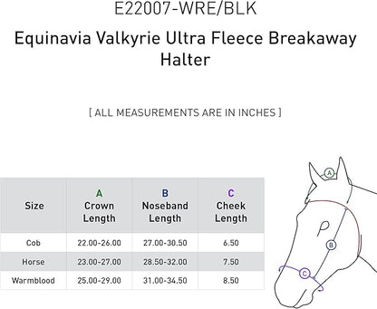 Equinavia Valkyrie Soft Ultra Fleece Padded Adjustable Breakaway Horse Halter - Wine Red/Black - Horse